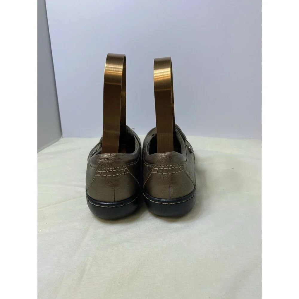 Clarks Womens Ashland Lane Loafer Size 7 M Bronze Leather Shoe Shootie Flat - Picture 3 of 8